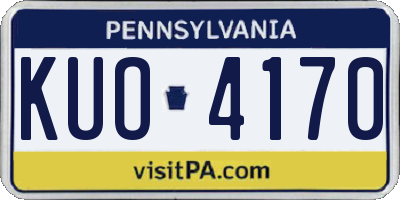 PA license plate KUO4170
