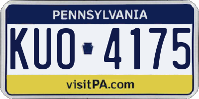 PA license plate KUO4175