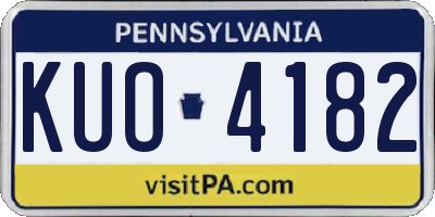 PA license plate KUO4182