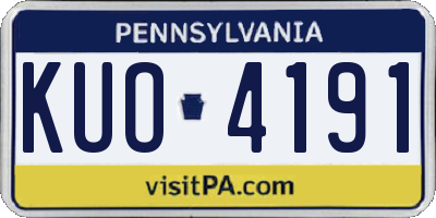 PA license plate KUO4191