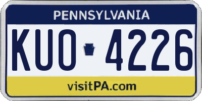 PA license plate KUO4226
