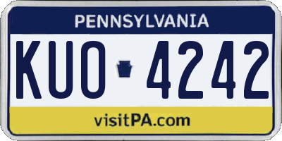 PA license plate KUO4242