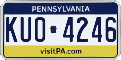 PA license plate KUO4246