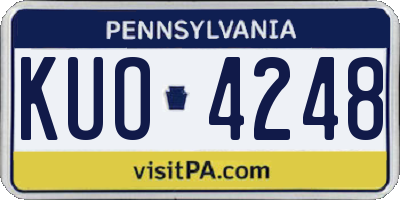 PA license plate KUO4248