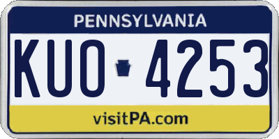 PA license plate KUO4253