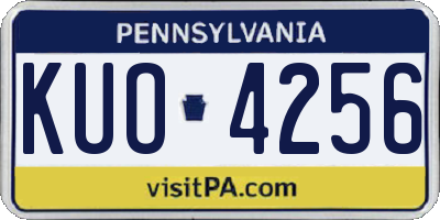PA license plate KUO4256