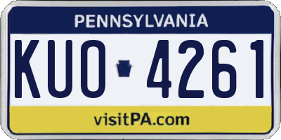 PA license plate KUO4261