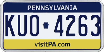 PA license plate KUO4263