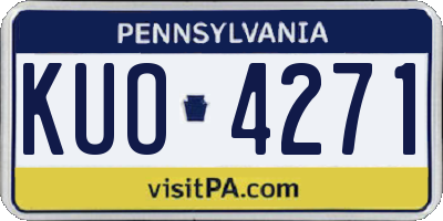 PA license plate KUO4271