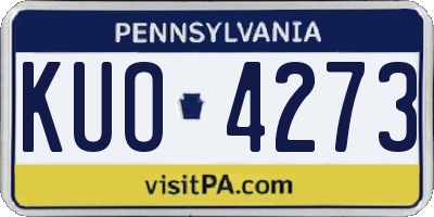 PA license plate KUO4273
