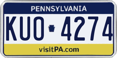 PA license plate KUO4274