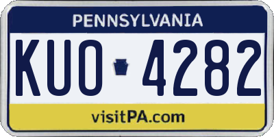 PA license plate KUO4282