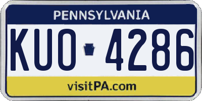 PA license plate KUO4286