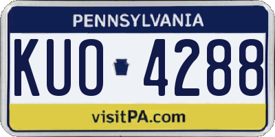 PA license plate KUO4288