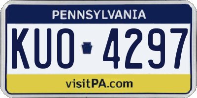 PA license plate KUO4297