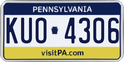 PA license plate KUO4306