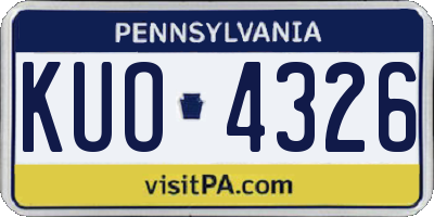 PA license plate KUO4326