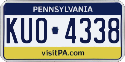 PA license plate KUO4338
