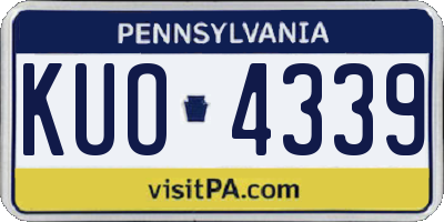 PA license plate KUO4339
