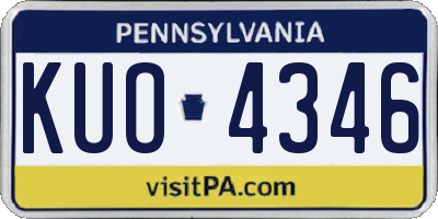 PA license plate KUO4346