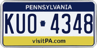 PA license plate KUO4348