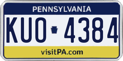 PA license plate KUO4384