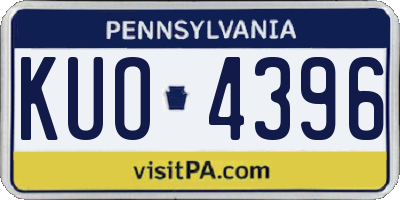 PA license plate KUO4396