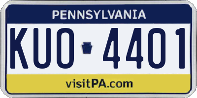 PA license plate KUO4401