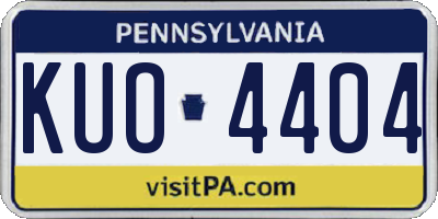 PA license plate KUO4404