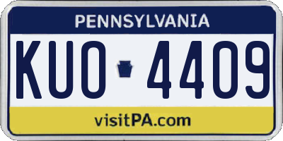 PA license plate KUO4409