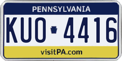 PA license plate KUO4416