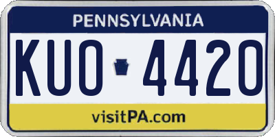 PA license plate KUO4420