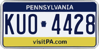 PA license plate KUO4428