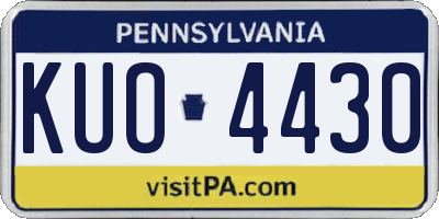 PA license plate KUO4430