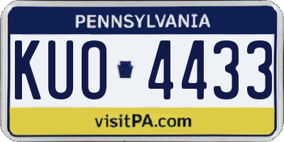 PA license plate KUO4433