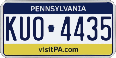 PA license plate KUO4435