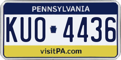 PA license plate KUO4436