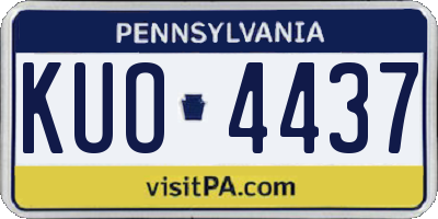 PA license plate KUO4437
