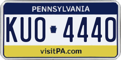PA license plate KUO4440