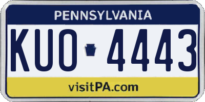 PA license plate KUO4443