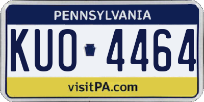 PA license plate KUO4464