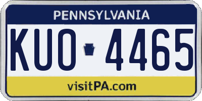 PA license plate KUO4465