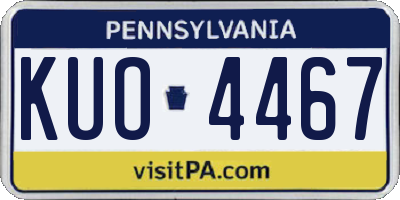 PA license plate KUO4467
