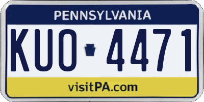 PA license plate KUO4471