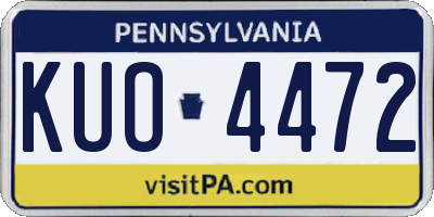 PA license plate KUO4472