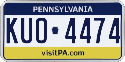 PA license plate KUO4474