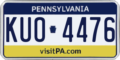 PA license plate KUO4476
