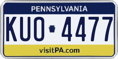 PA license plate KUO4477