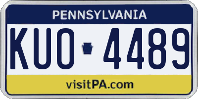 PA license plate KUO4489