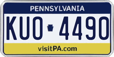 PA license plate KUO4490